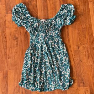 Inspired Hearts Teal Floral Mini Dress